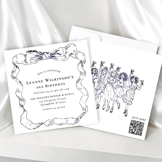 Invitation Célébration de l'âge de l'élégant nœud papillon (Créateur téléchargé)