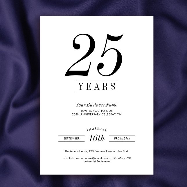 Invitation Célébration de l'anniversaire de l'entreprise Logo (Minimalist business anniversary invitation for company birthday, featuring fully editable design)