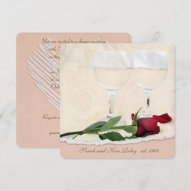 Invitation Célébration de l'anniversaire de mariage (Devant / Derrière)