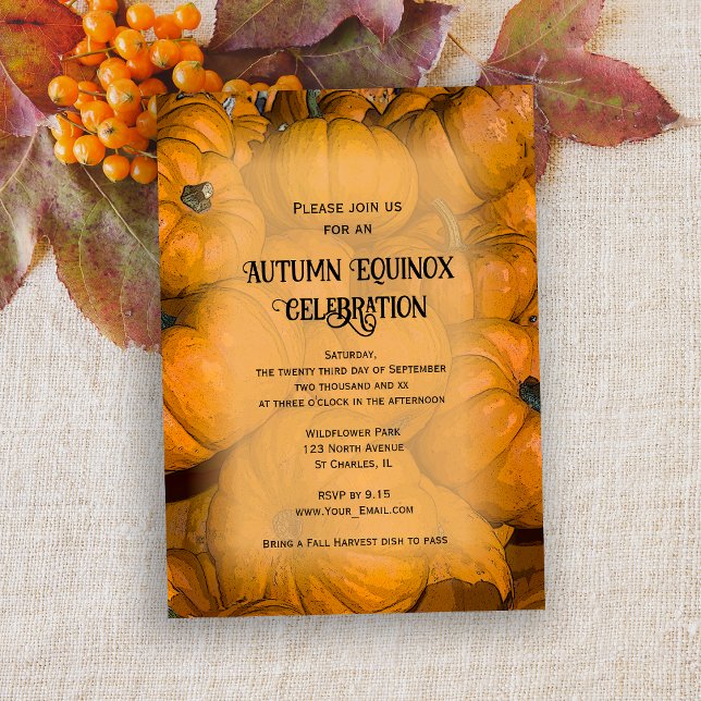 Invitation Célébration de l'équinoxe d'automne Citrouille ora (Créateur téléchargé)