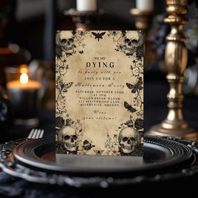 Invitation Célébration de l'Halloween de la teigne gothique v (Créateur téléchargé)