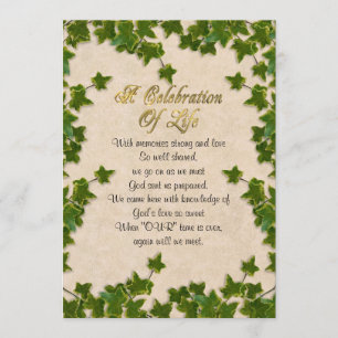 Invitation Célébration de lierre d'invitation de la vie