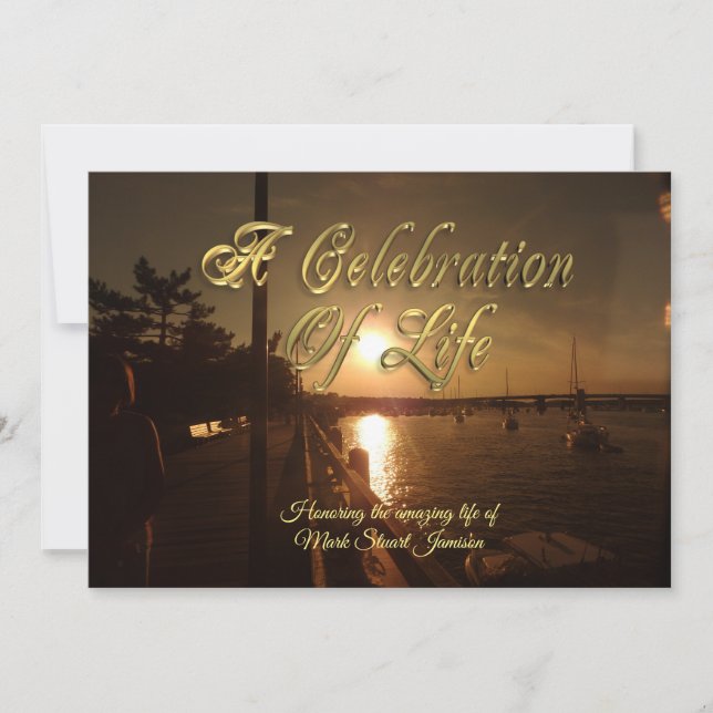 Invitation Célébration de l'invitation à la vie Ocean Sunset (Devant)