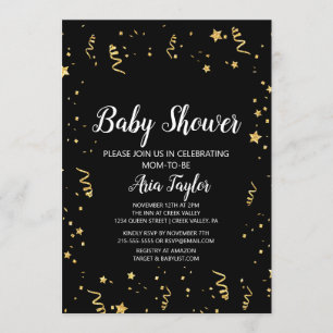 Invitation Célébration de l'or sur le Baby shower de la calli