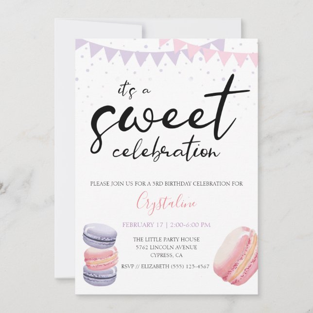 Invitation Célébration de Macaron (Devant)