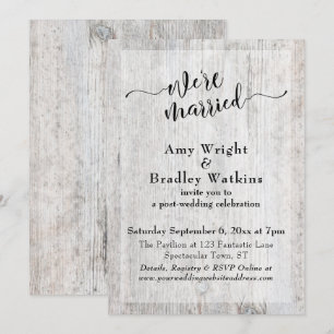 Invitation Célébration de mariage au poteau en bois rustique 