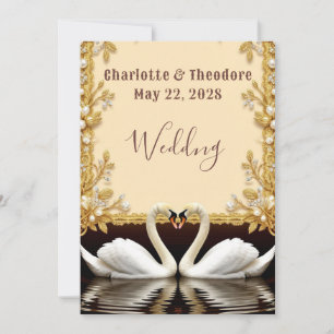 Invitation Célébration de mariage aux cygnes