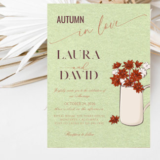 Invitation Célébration de mariage élégant d'automne