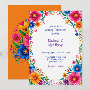 Invitation Célébration de mariage floral mexicain coloré