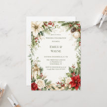 Célébration de mariage florale de Noël élégante