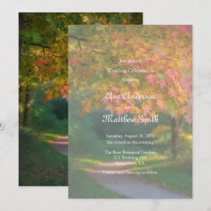 Invitation Célébration de mariage par une journée d'automne c
