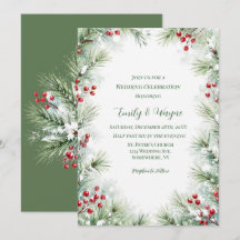 Célébration de mariage Pin d'hiver et baie rouge