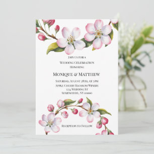 Invitation Célébration de mariage Pommier Cerisier Fleurissem