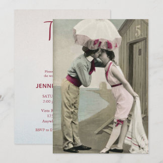 Invitation Célébration de mariage vintage de dix ans 