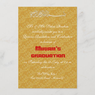 Invitation Célébration de musulmans d'Allah d'or
