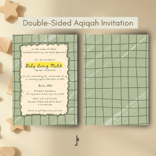 Invitation Célébration de naissance de bébé moderne Aqiqah à 