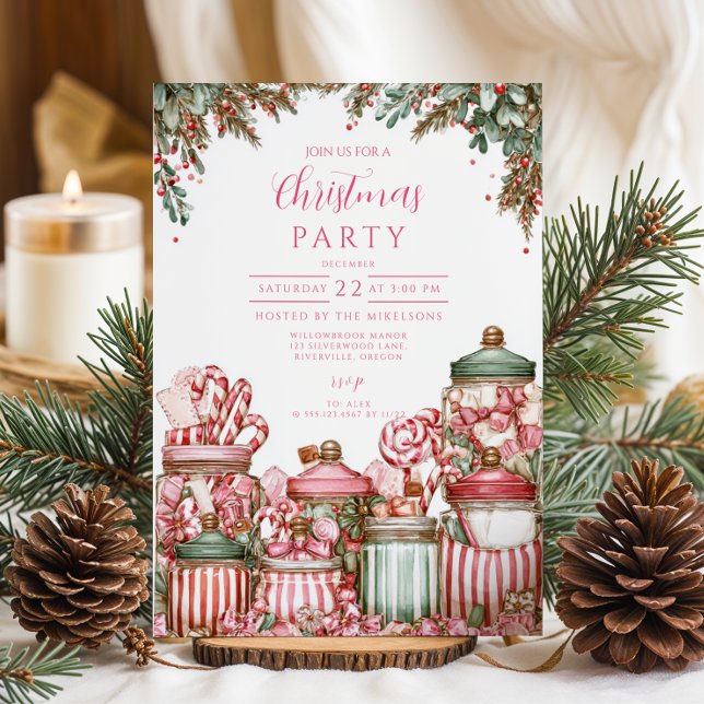 Invitation Célébration de Noël à Candyland (Créateur téléchargé)