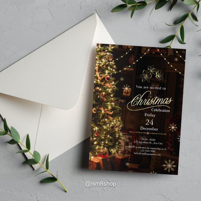 Invitation Célébration de Noël confortable et élégant (Créateur téléchargé)