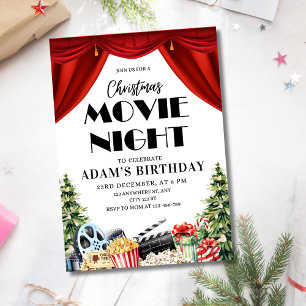 Invitation Célébration de Noël en plein air Soirée cinéma Ann