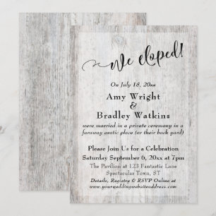 Invitation Célébration de notre mariage en fuite sous le bois