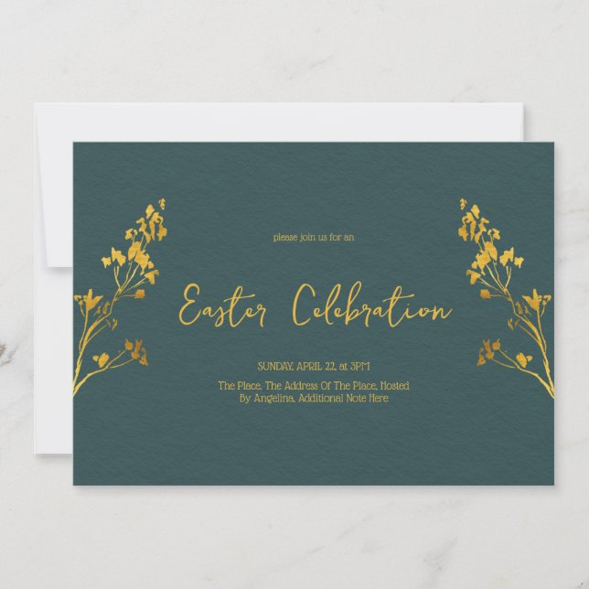 Invitation Célébration de Pâques, Brunch, Catholique Traditio (Devant)