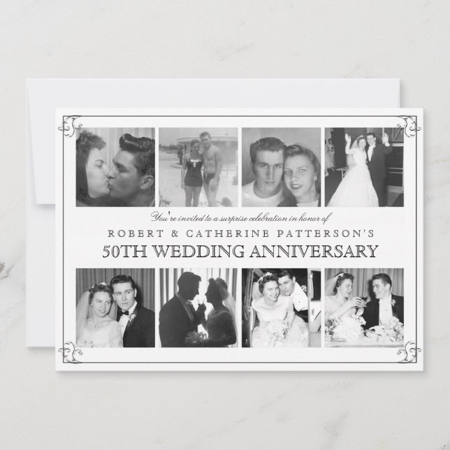 Invitation Célébration de photo 50e anniversaire de mariage (Devant)