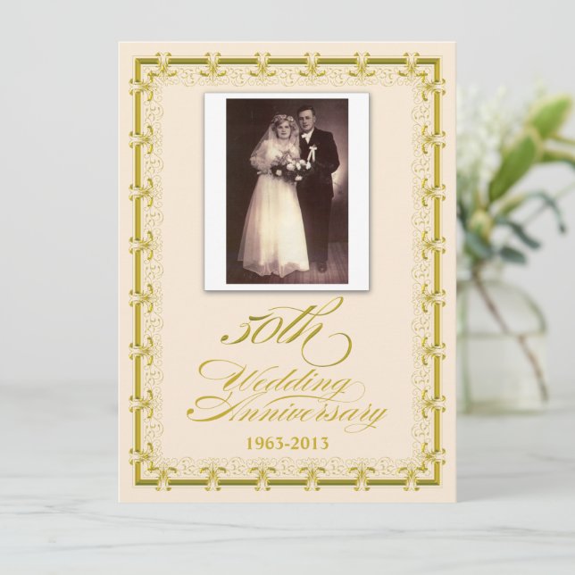Invitation Célébration de photo d'anniversaire de mariage de  (Debout devant)