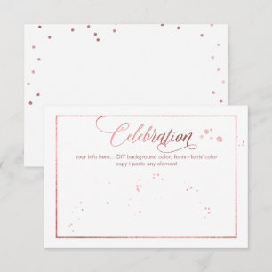 Invitation Célébration de PixDezines, Rose d'or ébloui/Faux