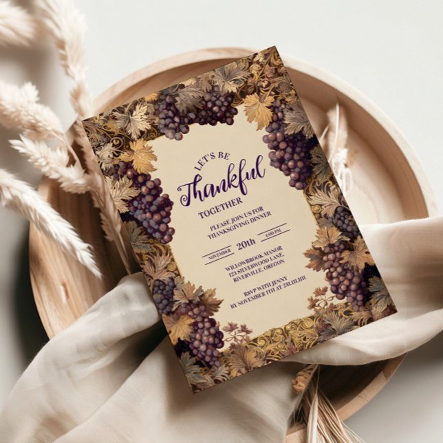 Invitation Célébration de Thanksgiving de la Vigne d'Automne (Créateur téléchargé)