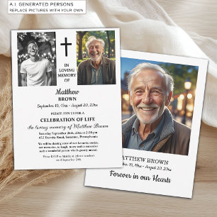 Invitation Célébration De Vie 2 Photos Funérailles 