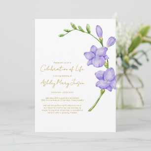 Invitation Célébration de vie funérailles Freesia