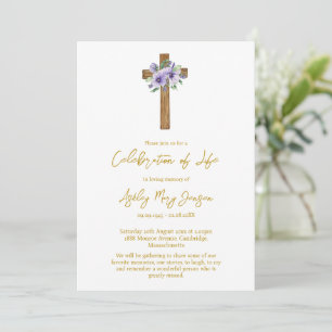 Invitation Célébration de vie funérailles Pansy Cross