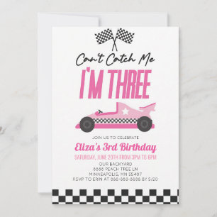 Invitation Célébration des 3 ans de la voiture de course rose