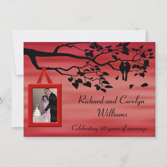 Invitation Célébration des 40 ans de mariage (Devant)