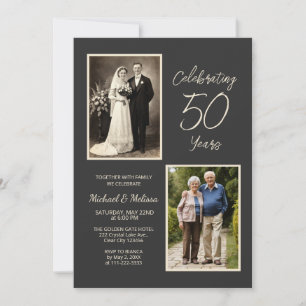Invitation Célébration des 50 ans de mariage photo anniversai