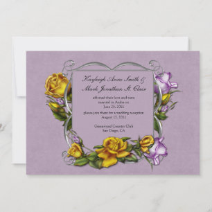 Invitation Célébration des Mariages de la Poste Rose jaune et
