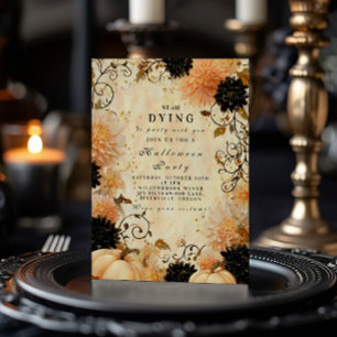 Invitation Célébration d'Halloween Black Dahlia gothique