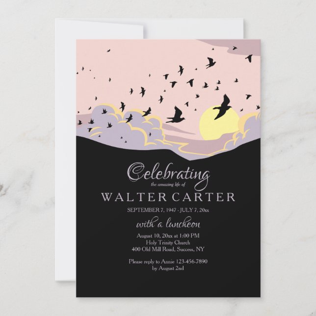 Invitation Célébration d'invitation de mémorial de la vie (Devant)