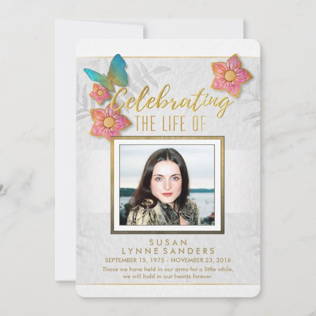 Invitation Célébration d'invitation floral de photo de (Devant)