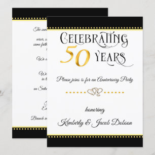 Invitation Célébration d'or du 50e anniversaire