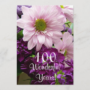 Invitation Célébration du 100e anniversaire/Bouquet de la mar