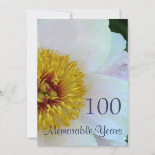 Invitation Célébration du 100e anniversaire/Elégante Peine bl