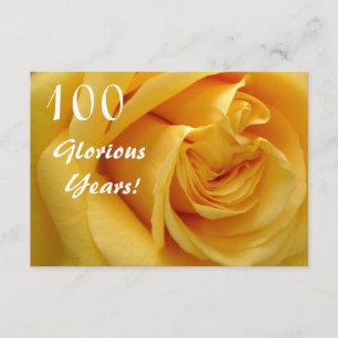 Invitation Célébration du 100e anniversaire/Rose profondJaune