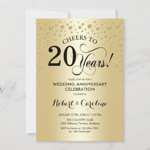 Invitation Célébration du 20e anniversaire - Noir Or