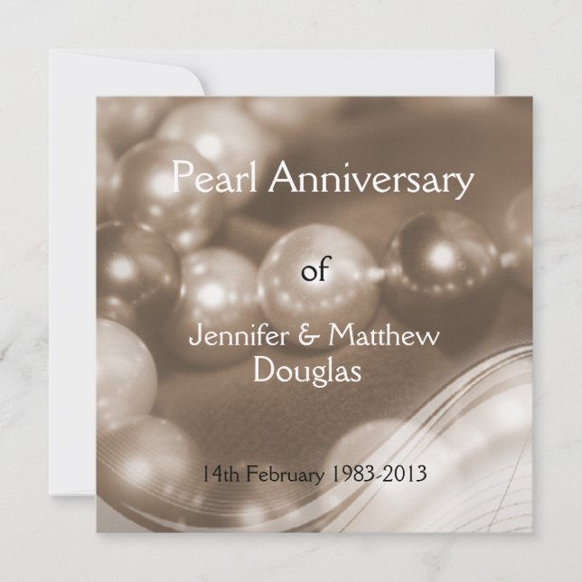 Invitation ©Célébration du 30e anniversaire du Mariage Pearl (Devant)