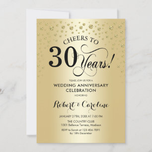 Invitation Célébration du 30e anniversaire - Noir d'or