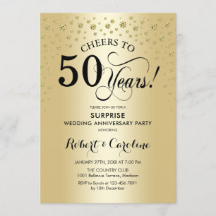 Invitation Célébration du 50e anniversaire de Surprise - Blac