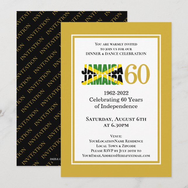 Invitation Célébration du 60e anniversaire de l'indépendance  (Devant / Derrière)