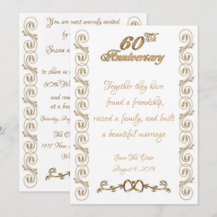 Invitation Célébration du 60e anniversaire de mariage
