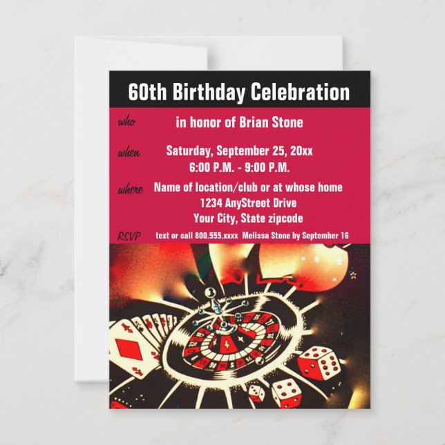Invitation Célébration du 60e anniversaire du casino (Devant)
